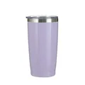 Lavender 600ml insulated stainless steel tumbler with clear lid for daily car use - 600ml / Light Purple