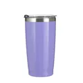 Durable 600ml purple insulated travel tumbler with transparent spill-proof lid for car use - 600ml / Deep purple