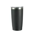 600ml vacuum insulated stainless steel travel tumbler in matte black with clear lid. - 600ml / Solid Black
