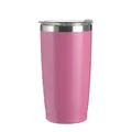 600ml insulated stainless steel car tumbler in vibrant pink finish with lid - 600ml / Brilliant Red