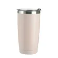600ml large capacity insulated stainless steel tumbler in a matte light pink finish for car use - 600ml / Off White