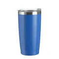 Blue 600ml stainless steel insulated travel tumbler with clear slider lid for car - 600ml / Dark Blue