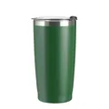 Modern 600ml insulated stainless steel travel tumbler in forest green with clear lid - 600ml / Army Green