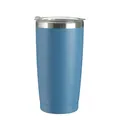 600ml blue insulated stainless steel tumbler with a transparent lid, perfect for car use - 600ml / Sapphire Blue