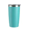 Minimalist 600ml mint green stainless steel insulated car tumbler with transparent lid - 600ml / Teal
