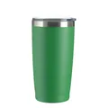 600ml vacuum insulated stainless steel car tumbler in vibrant green with clear lid - 600ml / Olive Green