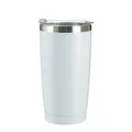 600ml white stainless steel travel tumbler with transparent lid for car and home - 600ml / Light White
