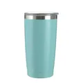 20oz mint green stainless steel insulated travel tumbler with clear lid for car use - 600ml / Light Blue