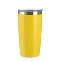 Premium 600ml bright yellow insulated travel tumbler with clear lid for car cup holders - 600ml / Bright Yellow