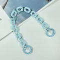 Light blue and clear acrylic chain strap with circular clasps for bags - Light Blue and Transparent