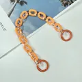Sturdy orange and transparent acrylic chain strap accessory for bags with circular hooks - Orange and Transparent