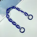 Blue and clear acrylic link chain for bag or phone accessories in variant style. - Royal Blue and Transparent