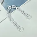 Elegant white and transparent two-color acrylic link chain strap for bags and accessories - White + Transparent