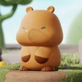Adorable brown capybara slow rebound squeeze toy blowing bubble desk ornament for stress relief - Capybara Bubble Blowing Squishy