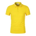 Men's quick-dry breathable ice ion short-sleeved Polo shirt in bright yellow - S / Tops / Yellow