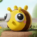 Simpatico giocattolo ape a rimbalzo lento per sollievo stress e scrivania - Ape Gialla Occhi Pop Squishy