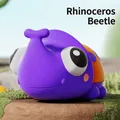 Simpatico scarafaggio rinoceronte viola antistress giocattolo da scrivania - Coleottero Viola Occhi Pop Squishy