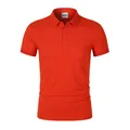 Men's orange quick-dry ice ion polo shirt with breathable short sleeves and lapel collar. - S / Tops / Orange Red