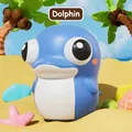 Simpatico delfino squishy blu, giocattolo antistress a rimbalzo lento per scrivania - Delfino Blu Occhi Pop Squishy