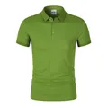 Men's breathable quick-dry short sleeve polo shirt in vibrant lime green color - S / Tops / Bright Green