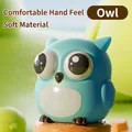 Simpatico gufo blu giocattolo antistress con occhi sporgenti per relax e decorazione tavolo - Gufo Blu Occhi Pop Squishy