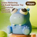 Simpatico ippopotamo blu giocattolo antistress con grandi occhi buffi decorazione - Ippopotamo Blu Occhi Pop Squishy