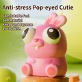 Simpatico giocattolo spremibile coniglio rosa con occhi sporgenti antistress casa - Coniglio Rosa Occhi Pop Squishy
