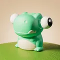 Simpatico giocattolo antistress a forma di dinosauro T-Rex verde con dimensioni indicate - T-Rex Verde Occhi Pop Squishy