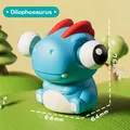 Simpatico dinosauro blu Dilophosaurus antistress a rimbalzo lento, altezza 76 mm - Dilophosaurus Occhi Pop Squishy