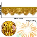 Detail van gouden golvende franjebanner met 2M lengte en 29,1g gewicht voor feest - Glanzende Golfstijl / 50x200cm / Goud