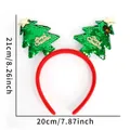 Festive green sequin Christmas tree headband with red band for kids holiday party decoration - Green Sequin Christmas Tree
