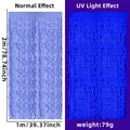 Tenda a frange fluorescenti blu da 2m per decorazioni party sotto luce viola UV - 1x2 Metri / Blu Chiaro Macaron Neon