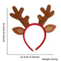 Plush Christmas reindeer antler headband party decoration 23.5cm size 20.4g weight - Brown Reindeer Antlers