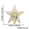 Goldener elektroplattierter dreischichtiger Pentagramm-Stern Weihnachtsbaumspitze Ornament - Hohler Stern / Gold