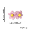 Handmade pink pipe cleaner flower hair clip for girls with size and weight dimensions - 2-Flower Style / Pink