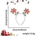 Glitter red snowflake Christmas antler headband for kids party decoration, 23x20.5cm size - Red Snowflake Style