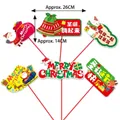 Cartoon Christmas paper handheld signs with Santa and Reindeer designs for parties - Santa And Festive Bell Style (HY-SDSJP-04) / Without Rod and Base