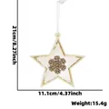 Houten kerstster hanger met pluche sneeuwvlok detail, 11,1 cm breedte voor decoratie - AL-Ster Sneeuwvlok Hanger
