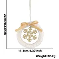 Witte pluche kerstkrans ornament met gouden glitter sneeuwvlok en een satijnen lint - AL-Witte Kerstkrans Hanger