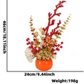 Festlicher Topfpflanze mit roten Beeren und goldenen Blättern zur Einweihung - Festliches Ornament ZH-D