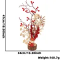 Traditionelles chinesisches Glückseimer-Ornament mit roten Beeren und Goldmünzen - Festliches Ornament ZH-E