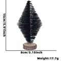 Dekorativer Mini-Tannenbaum in Diamantform mit natürlichem Holzsockel, schwarze Kiefer - 15CM / Schwarz