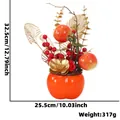 Künstlicher Persimone-Blumentopf, Höhe 32,5 cm, Gewicht 317 g, festlich - Festliches Ornament ZH-G