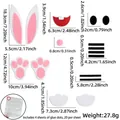 Osterhase DIY Wandsticker Dekoration Set mit detaillierten Größenangaben für Türen - Rosa Hase
