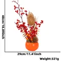 Künstlicher roter Beerenstrauch im Topf für festliche Raumdekoration, 48 cm hoch. - Festliches Ornament ZH-I