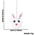 Weißer Osterhase-Plüschanhänger mit klaren Größenangaben und Ohren mit rosa Glitzer - Rosa Ohr Anhänger (16.5cm)