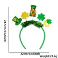 Grüner St. Patrick's Day Haarreif mit glitzernden Kleeblättern und Leprechaun-Hut - Zylinder Kleeblatt Wichtel Stil