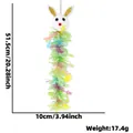 Lunga decorazione pasquale pendente coniglio peluche con frange colorate per feste - Pendente Ghirlanda Lunga Orecchio Oro (51.5cm)