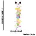 Ciondolo peluche coniglietto pasquale con corpo colorato per decorazione di feste - Pendente Ghirlanda Lunga Orecchio Piegato Nero (51.5cm)