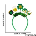 St. Patrick's Day Haarreif mit glitzerndem Kleeblatt und Regenbogen für Partys - Goldmünzentopf Bier Kleeblatt Stil